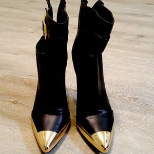 Gold Heeled Ankle Boots